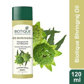 Biotique Bio Bhringraj Therapeutic Hair Oil For Falling Hair Intensive Hair Regrowth Treatment, 120 ml-Ajmanshop