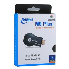 Anycast M9 PLUS TV HDMI Streamer/EzCast/ Miracast/ Chromecast/ RK Cast TV stick /Google chrome cast /Receiver Android TV Dongle HDMI WiFi Display DLNA Airplay Wifi Display Dongle is a device that based on wifi technology, which can mirror the contents from cellphones to large screen device with HDMI interface, such as TVs and Projectors. It allows you to overpass the limitation of small screens and enjoy the fun with large screens when playing games,sharing pictures, displaying documents, watching movies and so on. AnyCasr is compatible with free market videos like Youtube, Facebook, etc. Protected videos are not supported like Netflix, Amazon Prime Video,etc. This is due to the DRM protocol protection and Anycast is not licensed the SDK. Hence, contents from such protected sources cannot be directly cast at the moment. CPU:Rk3036 dual-core CPU,support H.265 HD decoding Truly smooth, no catton DRAM:128MB NAND:128MB WIFI:802.11n Power:DC 5V/1A,through Mirco USB Port Video Out:Up to 1080p HDMI output LED:LED indication for power and wifi status Support multiple wifi display standards,including Miracast(Android,Windows),DLNA and Airplay(for IOS) Support DLNA; Android Wi-Fi Display (Miracast); support IOS AIRPLAY MIRRORING-AJman shop