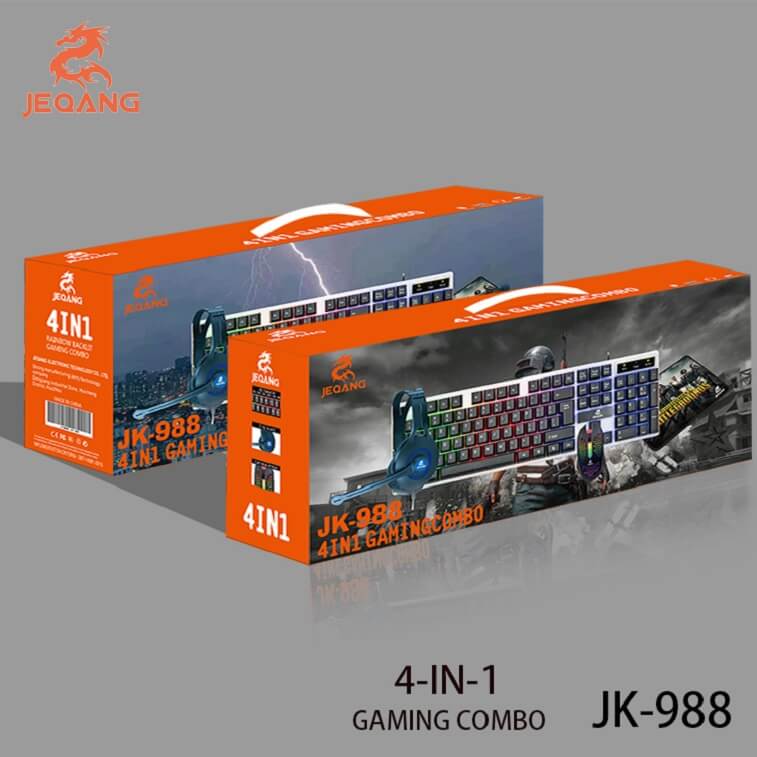 JEQANG Factory JK-988 4 in 1 Gaming Combo with Gaming Headphone Mouse Pad Keyboard & Mouse