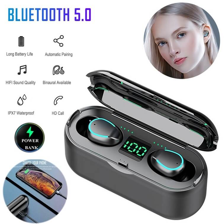 Product details of F9 TWS True Wireless Earbuds Wireless Bluetooth Version 5.1 Highly Touch Sensitive
