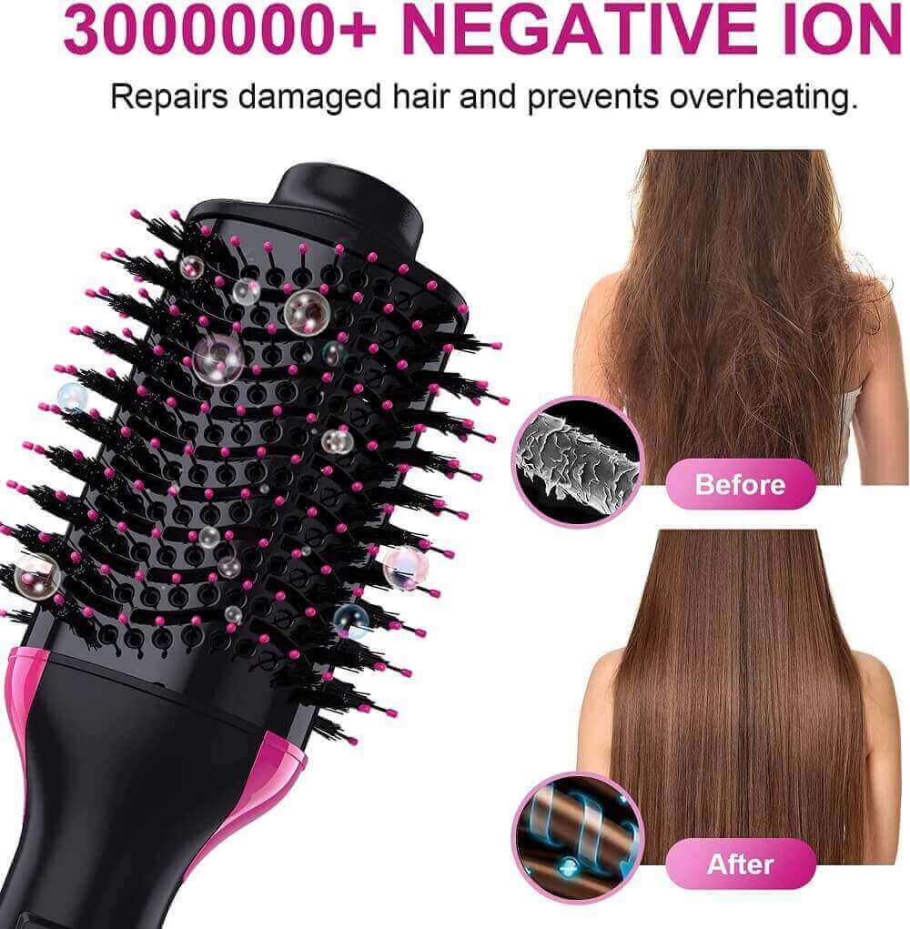 Hair Dryer Brush, Hot Hair Brush in One, Hair Volumizer with Negative Ion  Anti-Frizz Ceramic Coating-Black/Pink • Best Online Shopping Website in  Ajman | Ajman Shop