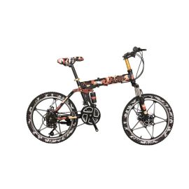 Land Rover Bike Army Edition Foldable Bicycle 20inch Carbon Steel-Army Orange- Ajman Shop