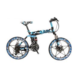 Land Rover Bike Army Edition Foldable Bicycle 20inch Carbon Steel- Blue- Ajman Shop