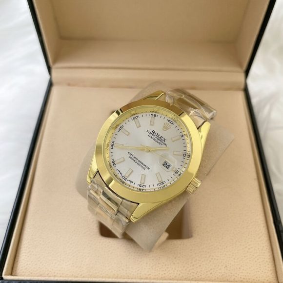 Rolex Stylish Watches For Men With Box-White-Ajman Shop