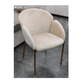 Stylish Velvet Dining Chair for Home- Cream-Ajman Shop