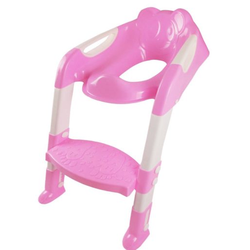 Folding Step Stool Toilet Potty Training Ladder Seat For Children Portable- Pink, White-Ajmanshop