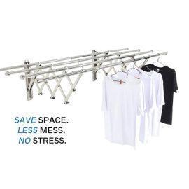 4 Pole Premium Retractable Stainless Steel Wall Mounted Clothes Drying Rack-Ajman Shop