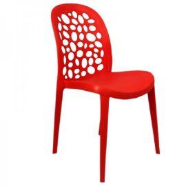 Dining Chair A Minimalist Style Modern Plastic Chair- Red-Ajman Shop