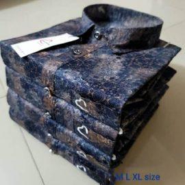 Printed Export Quality Men's Regular Size Full Sleeve New Stylish And Casual Shirt- Blue-Ajmanshop