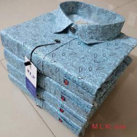 Gents Printed Export Quality Regular Size Full Sleeve New Stylish And Casual Shirt For Men- Sky Blue-Ajmanshop
