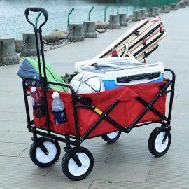 Widen Wheel Portable Trolley, Sturdy Steel Frame Garden/beach Wagon, Folding Camping Widen Wheels, Can Go Forwards On The Beach, Or On Any Kind Of Roads, Durable Enough 360 Degree Rotating Front Wheels Are Suitable For All Types Of Surfaces Large Capacity, Sets Up In Seconds, No Assembly Required, Outside Dimensions: 100*50*75cm Lighten The Load, The Heavy Duty Steel Frame Allows Loads Up To 80kg(176lbs), And The Durable 600d Fabric Can Be Easily Cleaned Functional Features, Include An Flexible Handle For Effortless Transport And 2 Mesh Cup Holders Keep Your Beverages Secure, Back Basket Can Store Food Stuff Easy Transport, Perfect For Hauling Gear To Outdoor Sporting Events, Concerts, Trips To The Park Or Beach And Great For Use Around The House-Ajman Shop