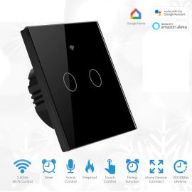 2 Gang Lighting Switch, Remote Control Touch Switch With Voice Control-Ajman Shop