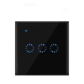 Creative 3 Gang Lighting Switch, Remote Control Touch Switch With Voice Control-Ajman Shop