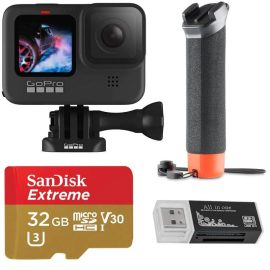 GoPro HERO9 Sports and Action Camera, Deluxe Bundle with Adventure Kit, Extra Battery with 32GB microSD Card & Card Reader-AjmanShop