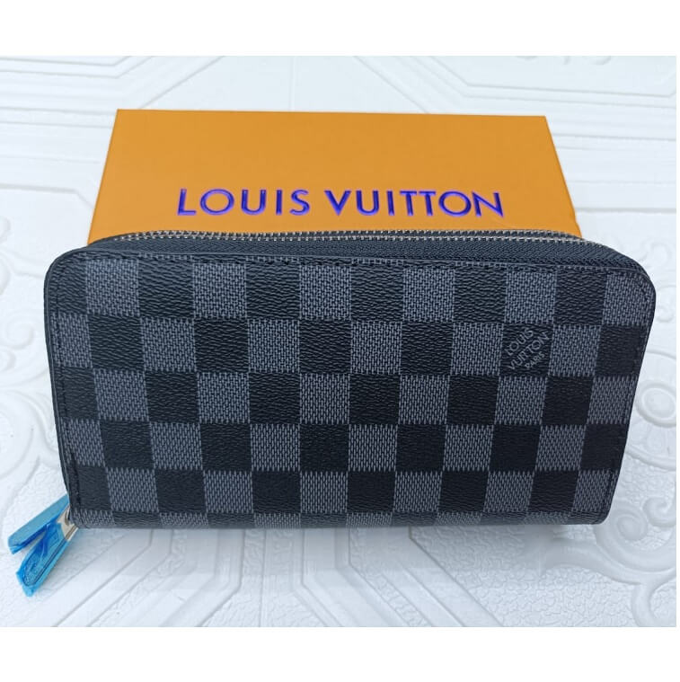 Louis Vuitton Paris Clemence Zippy Ladies Wallet, Black/Grey