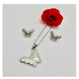 Batterfly Shape Silver Jewelry Set- AjmanShop