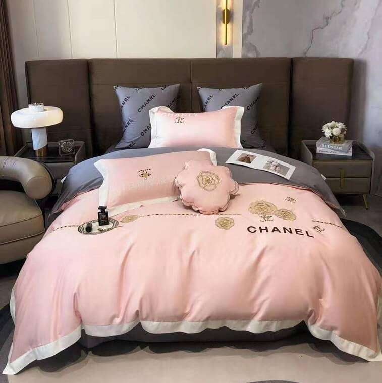 Chanel Printed Cotton Bed Cover Set-AjmanShop