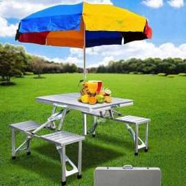 Folding Table Outdoor Connected Table And Chair One Office Table Portable Portable Hand-held Exhibition Industry Picnic Set-Ajmanshop, Dubai, UAE