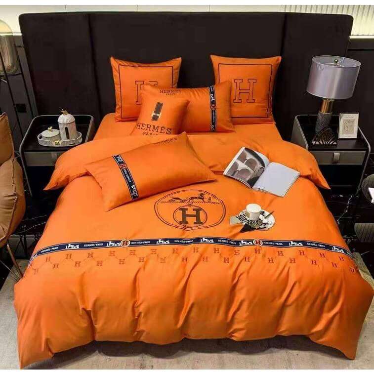Hermes Bed Cover Set Cotton Material (A+ Master ) with Nice Embroidery ...