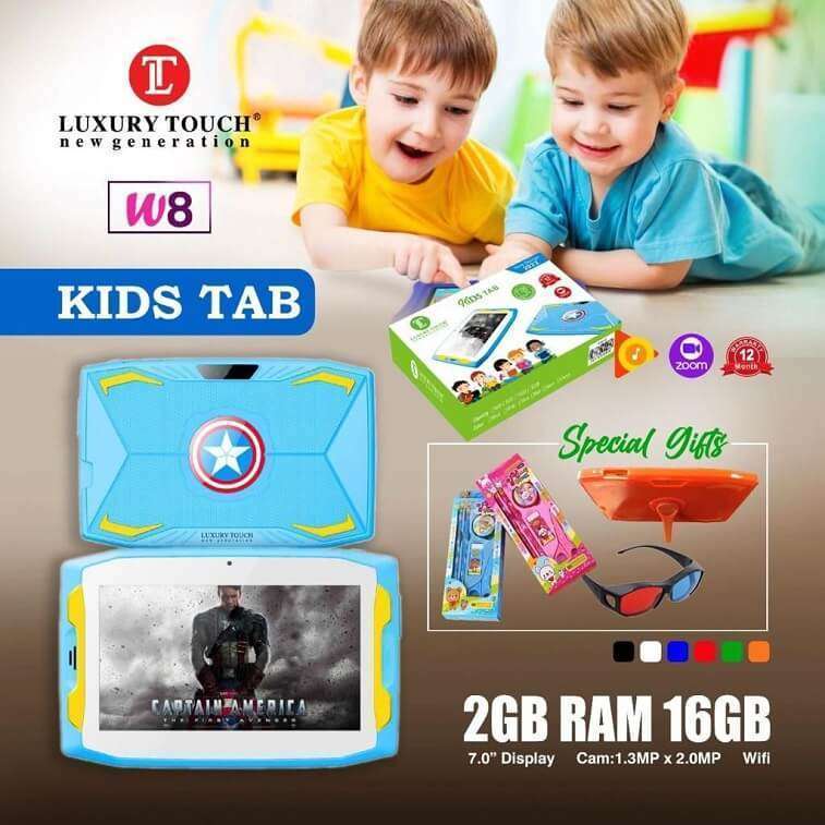 Luxury Touch Kids Tablet W8, 2GB Ram 16GB ROM Tablet-Ajmanshop