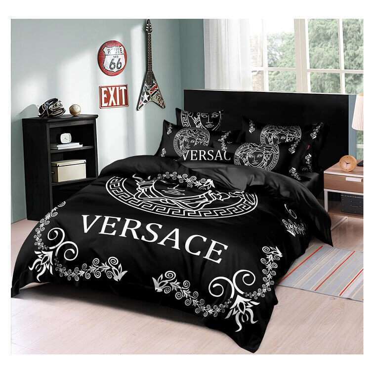 Versace Bed Sheet Cover Set Black,White in AjmanShop