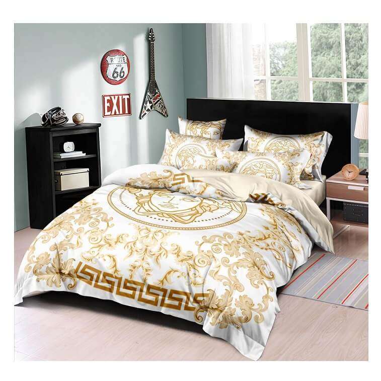 Versace Stylish Bed Sheet Cover Set White in AjmanShop