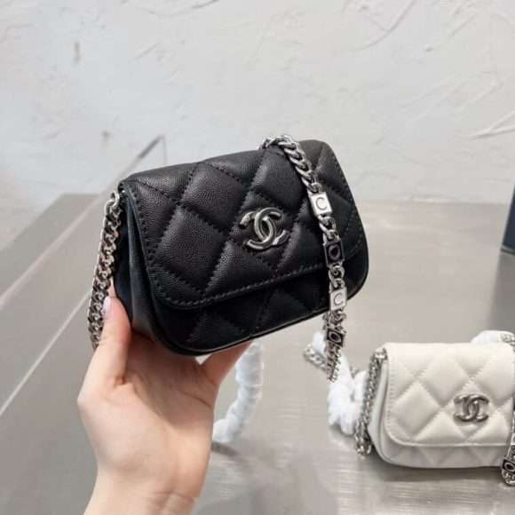 Chanel Mini Clutch with Chain in Black Caviar in AjmanShop