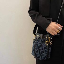 Fendi Pouch Mon Tresor Mini Bag For Ladies Black Grey in AjmanShop