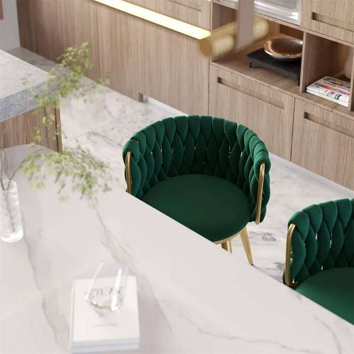 Nordic Green Barrel Back Dining Chair in AjmanShop

