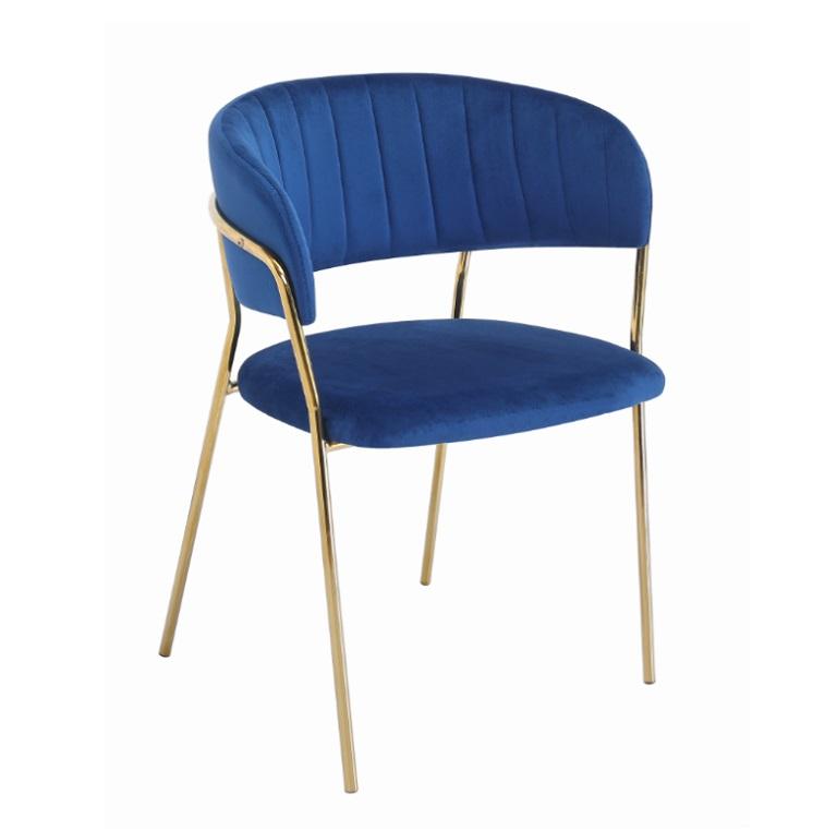 Occasional Velvet Chair for Dinning- Blue-Ajmanshop