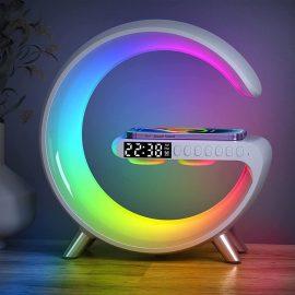 RGB Bar Smart Light, Sunrise Alarm Clock Wake Up Light With Wireless Charger & Bluetooth Speaker-Ajmanshop