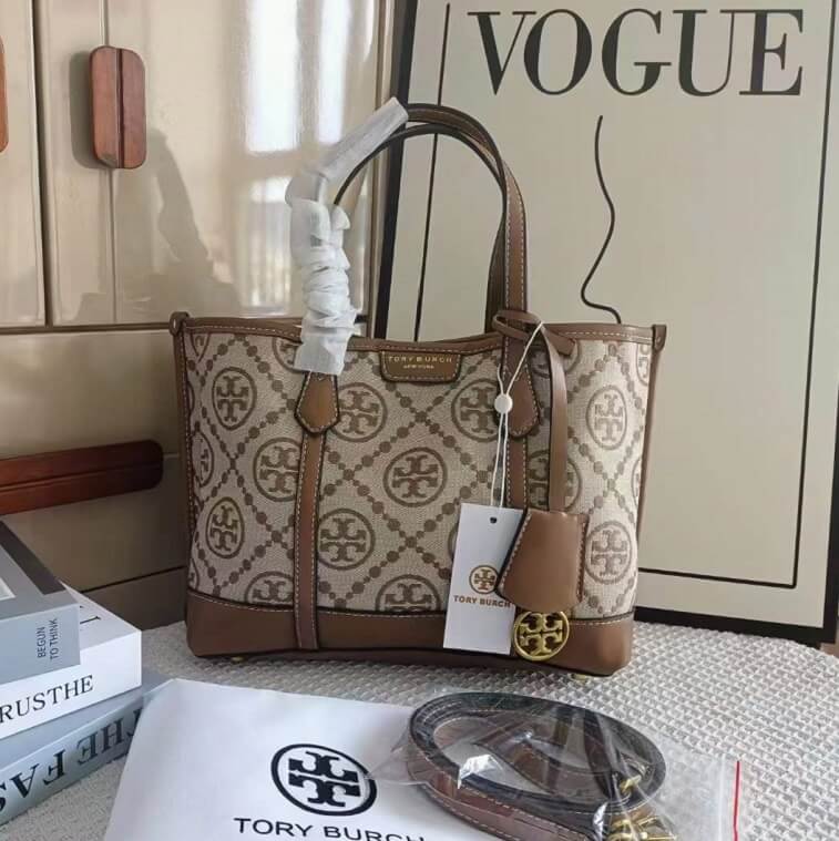 Tory Burch Monogram Jacquard Bag for Ladies Brown – Best Online ...