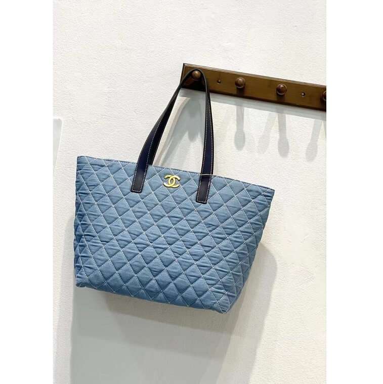 Chanel Casual Style Tote Bag 45 cm For Women Sky Blue in AjmanShop