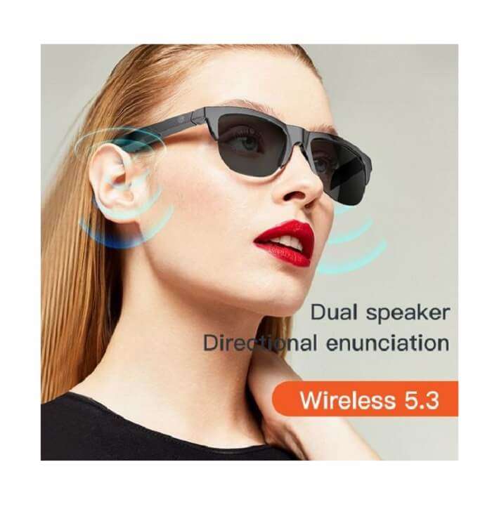 F06 Wireless Bluetooth Smart Sunglasses Black in AjmanShop 
