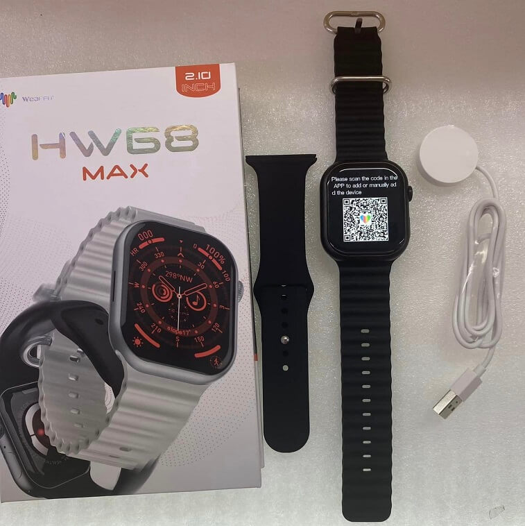 Hw68 Max Smartwatch, Big Full Screen Men Women Body Temperature Nfc Smart Watch-Ajmanshoppp