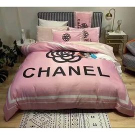 New Chanel Print Bed Sheet Cover Set King Size Pink in AjmanShop