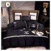 Black Chanel Cotton Bed Cover Set - AjmanShop