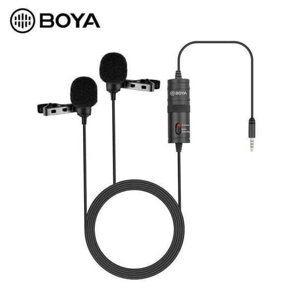 Boya BY M1DM Dual Lavalier Microphone- AjmanShop
