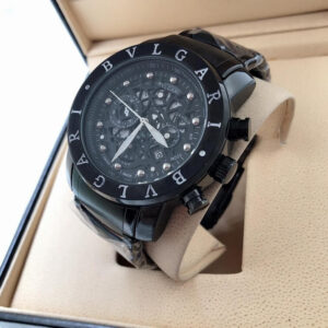 Bvlgari Stylish And Premium Watches For Men (Black, Silver)- Ajmanshop