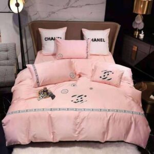 Chanel Baby Pink Cotton Bed Cover Set in AjmanShop