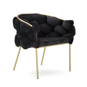 Customizable Modern Minimalist Bedroom Dressing Table Stool Backrest Chair Black 1