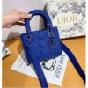 Dior Matte Sling Patent leather Medium Lady Dior Bag Blue- AjmanShop