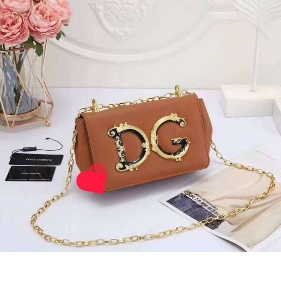 Dolce Gabbana Brown DG Girls Phone Bag- AjmanShop