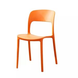 Famous Designers Minimalist Cafe Chairs Resin Plastic Stackable Outdoor Chairs For Restaurants Orange in Ajman Shop Dubai
