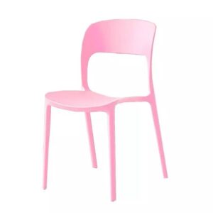 Famous Designers Minimalist Cafe Chairs Resin Plastic Stackable Outdoor Chairs For Restaurants Pink- Ajman Shop