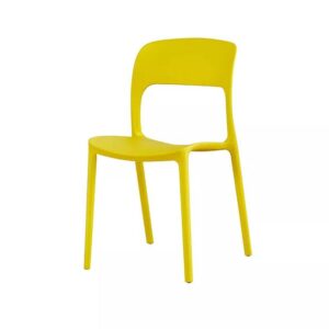 Famous Designers Minimalist Cafe Chairs Resin Plastic Stackable Outdoor Chairs For Restaurants Yellow in Ajman Shop Dubai