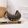 Fendi Women's Nano Fendigraphy Monogram Canvas Coffee Leather Bag for Ladies - AjmanShop