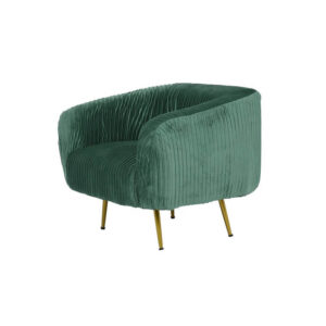 Green Velvet Accent Chair Upholstered Arm Chair with Metal Legs in Gold 1