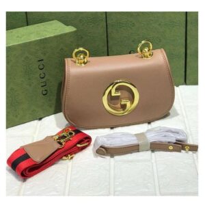 Gucci Mini Blondie Leather Beige Bag - AjmanShop