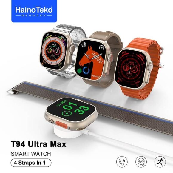 Haino Teko T94 Ultra Max SmartWatch Biggest Screen Size With 4 Pairs Strap Smart Watch- AjmanShop